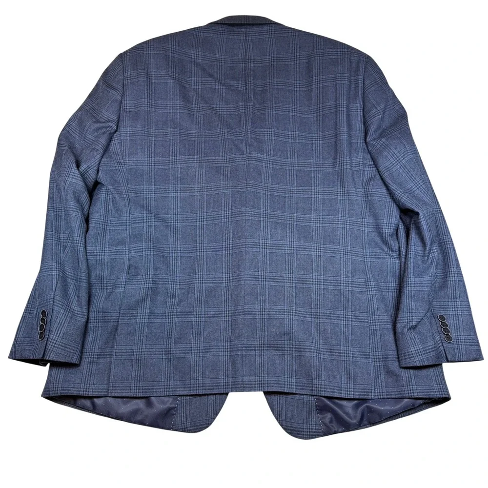 Tommy Hilfiger Mens Blue Glen‎ Plaid Blazer Jacket Sport Coat R48 W000896